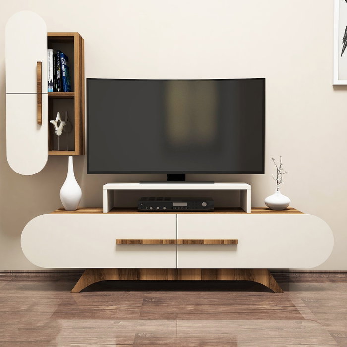 Hanah Home Mueble para TV Rose S - Walnut, Cream